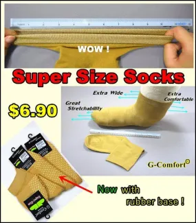 Anti-Slip Super Size Socks/Extra Large Socks/Plus Size Socks/Extra Wide Socks/ Non-binding Socks