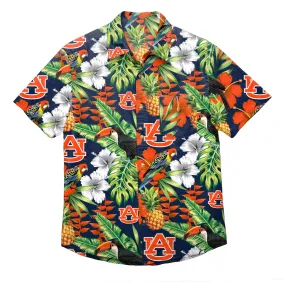 Auburn Tigers NCAA Mens Floral Button Up Shirt