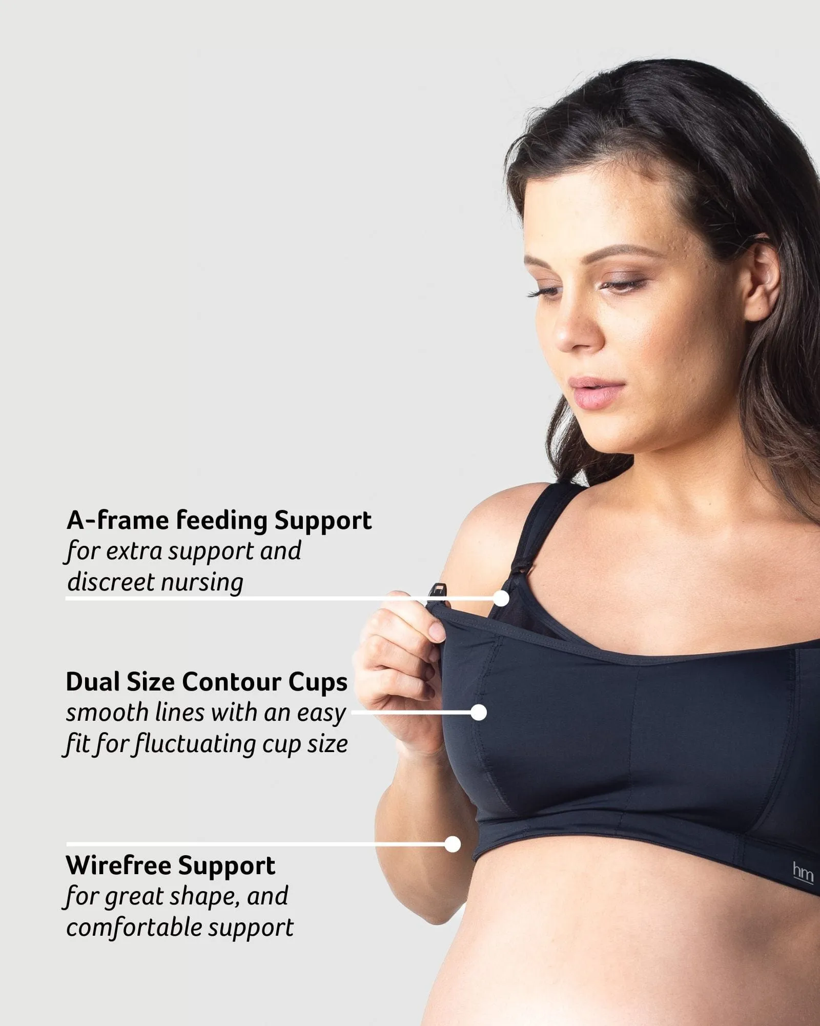 BALANCE SPORTS BLACK NURSING BRA - WIREFREE