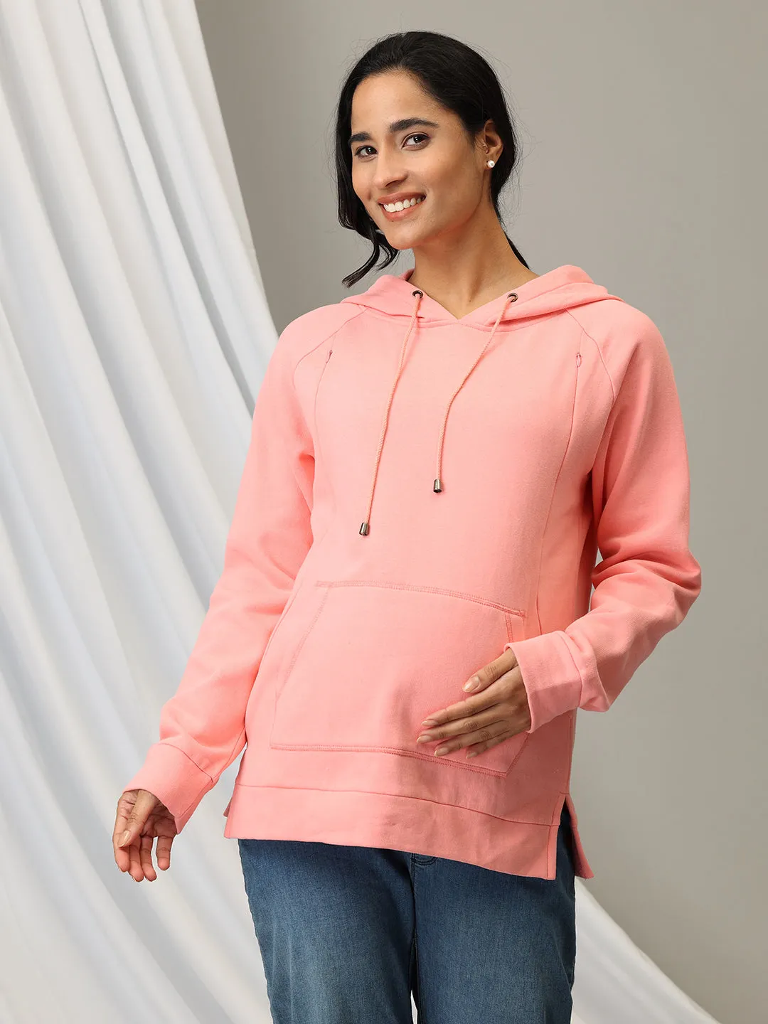 Blush Rush maternity and Nursing Hoodie Sweatshirt