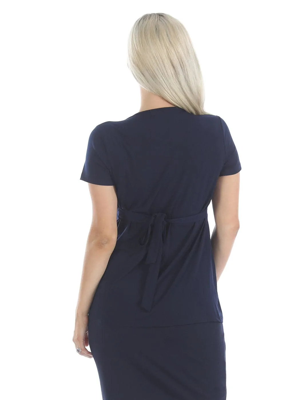 Bree Maternity Crossover  Work Top - Dark Navy