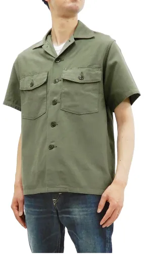 Buzz Rickson OG-107 Utility Shirt Men's Plain Short Sleeve Army Shirt BR38671 Olive