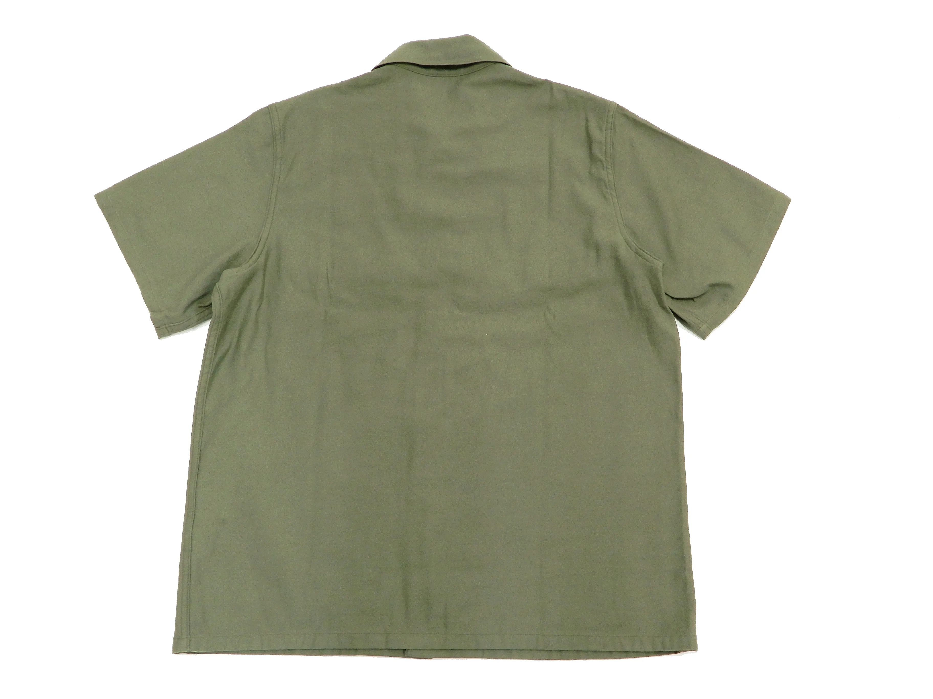 Buzz Rickson OG-107 Utility Shirt Men's Plain Short Sleeve Army Shirt BR38671 Olive