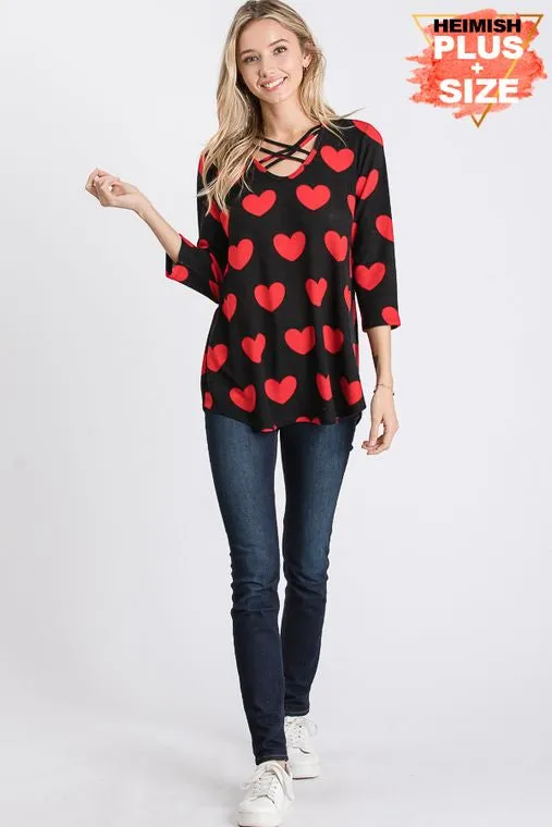 Candy Heart Crush Criss Cross Chest Top