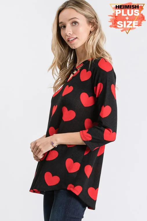 Candy Heart Crush Criss Cross Chest Top