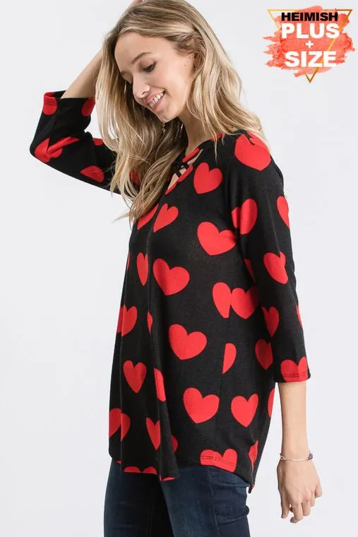 Candy Heart Crush Criss Cross Chest Top