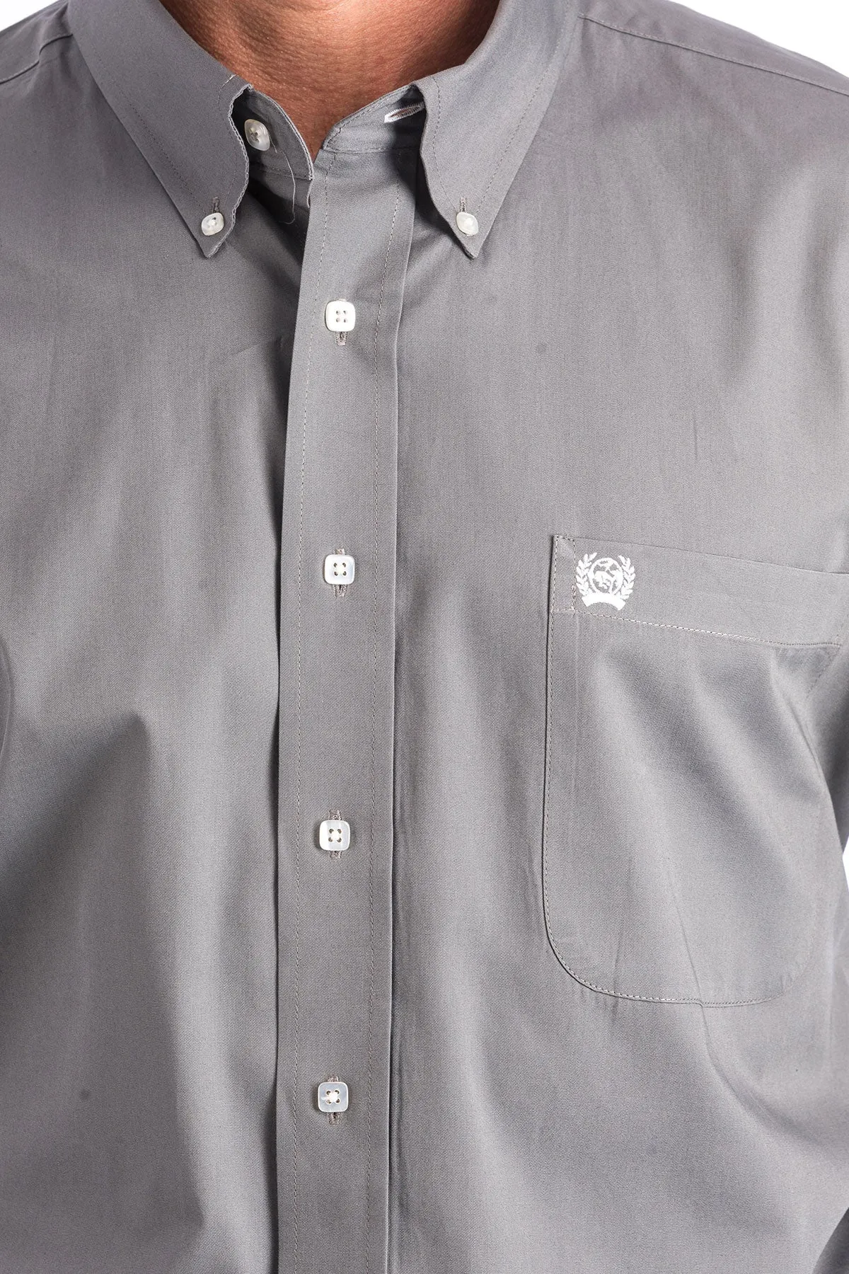 Cinch Men's Classic Fit Solid Gray Western Shirt