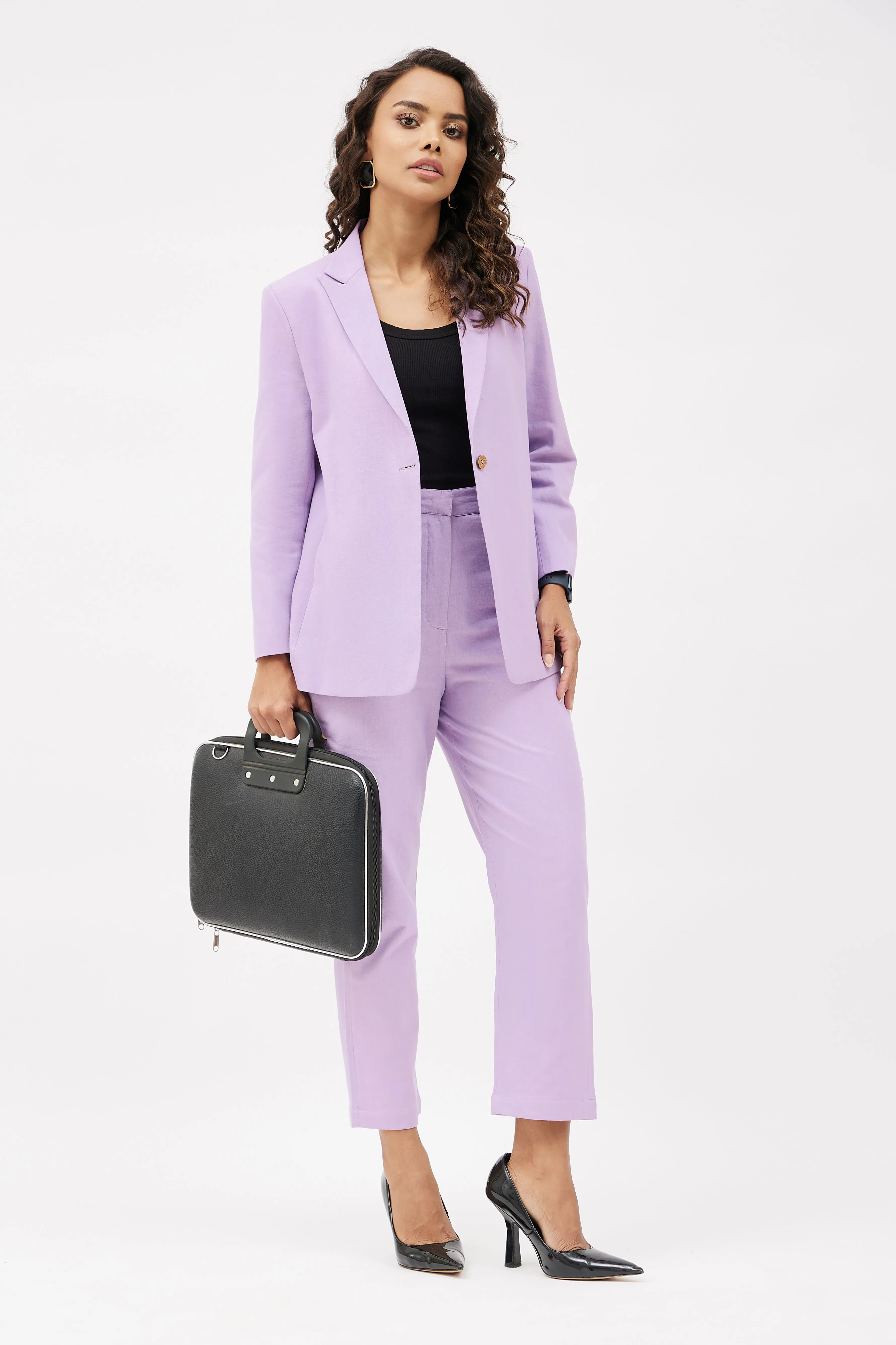 Classic Work Blazer & Trouser Set - Lilac