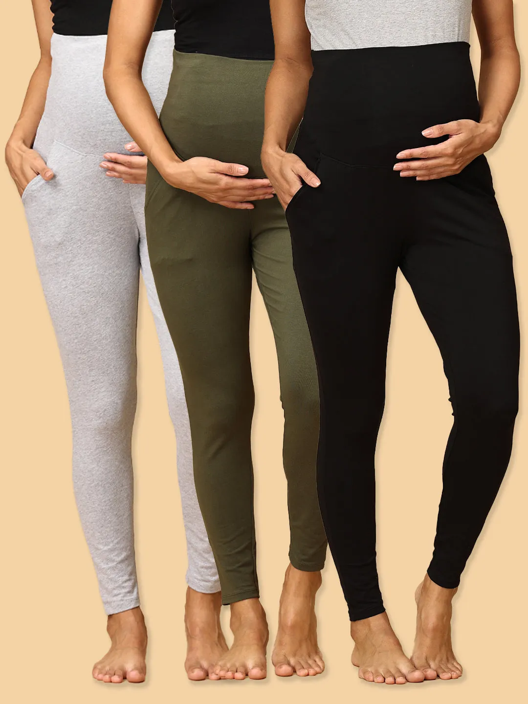 Comfy Maternity Leggings Combo of 3