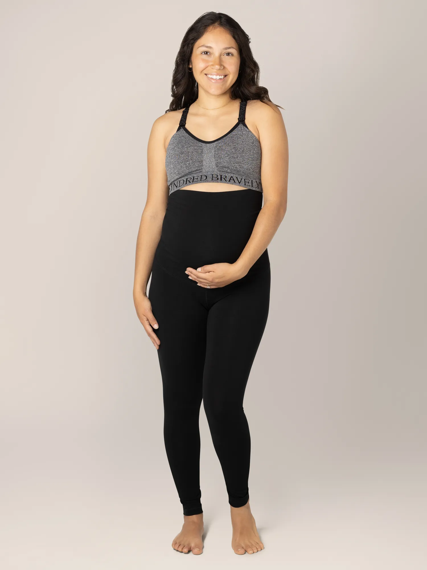 Cotton Maternity & Postpartum Footless Tight | Black