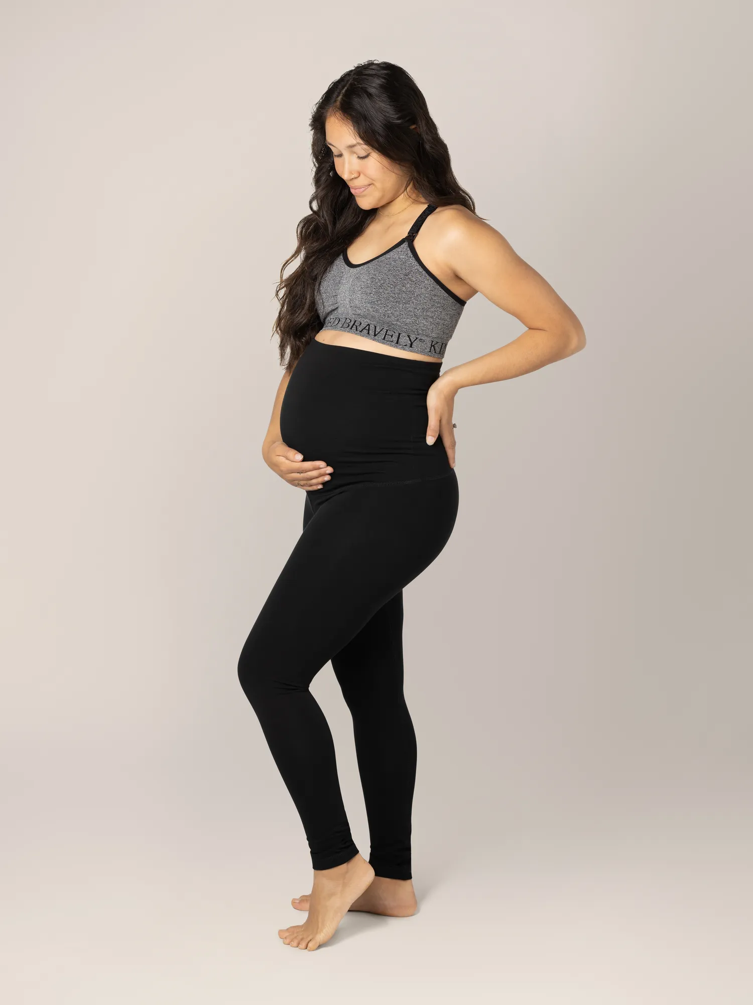 Cotton Maternity & Postpartum Footless Tight | Black