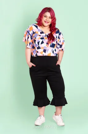 Drop Shoulder Flounce Top - Carnival Confetti - OLI