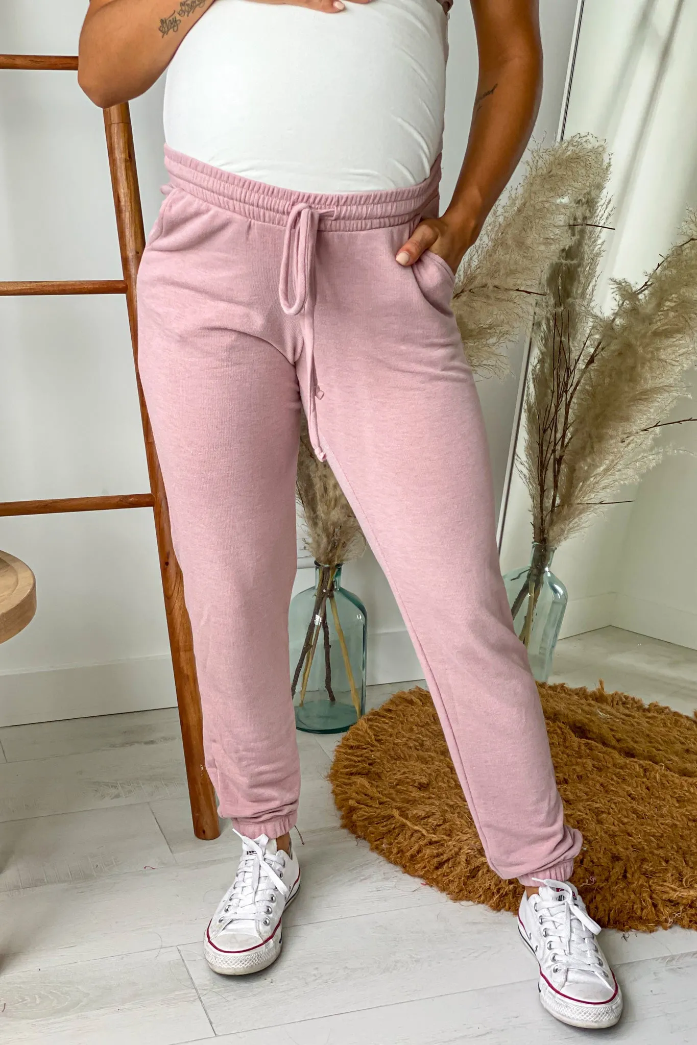 Dusty Pink Maternity Sweatpants