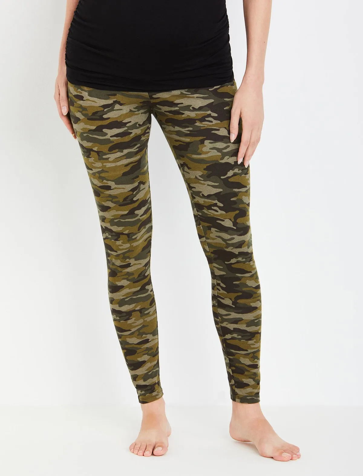 Essential Stretch Secret Fit Belly Maternity Leggings in Camo Print