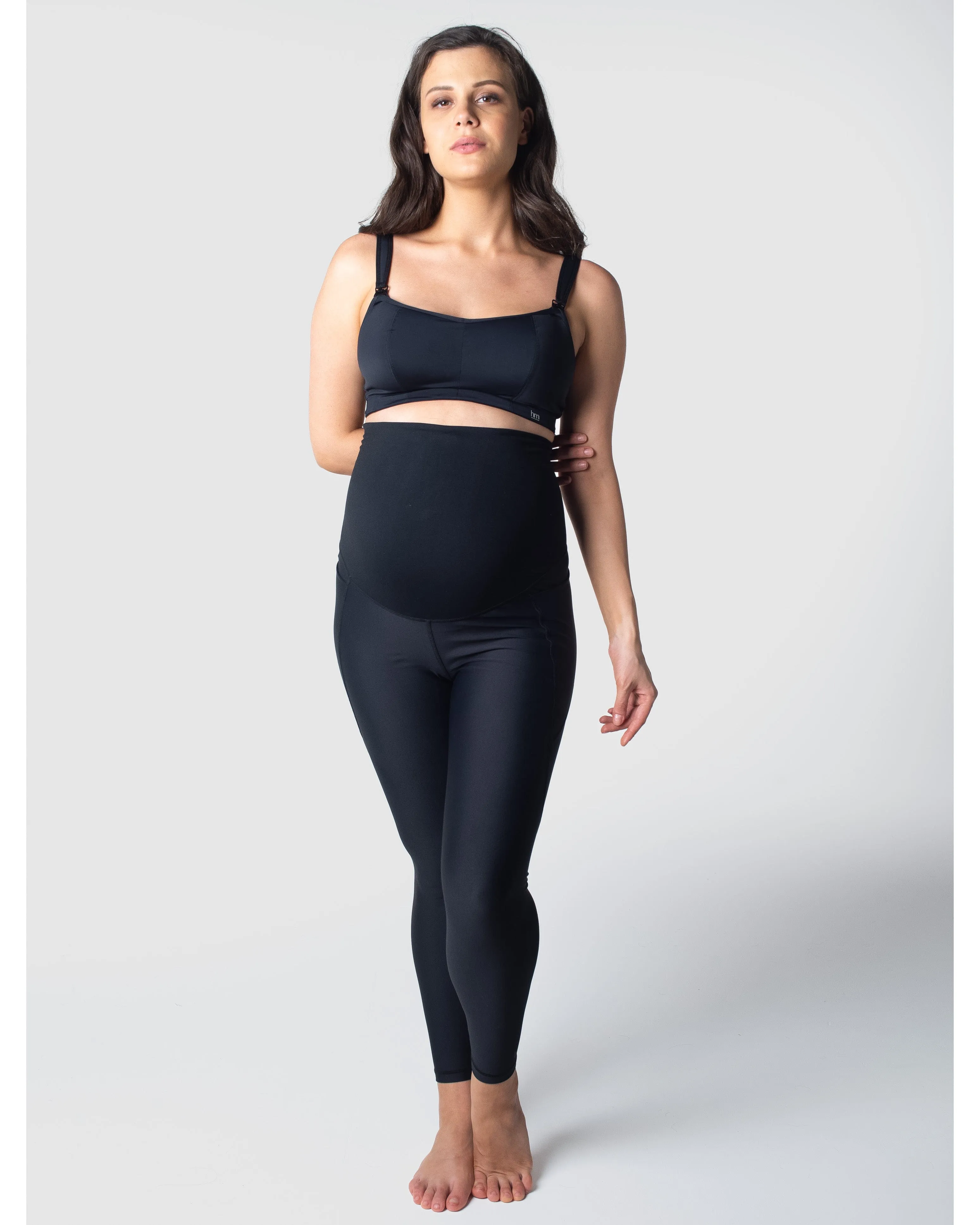 FOCUS BLACK MATERNITY SPORTS LEGGINGS