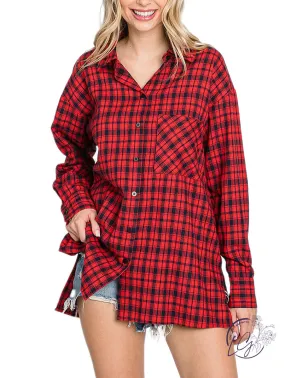 Friday Night Feeling Plaid Button Down