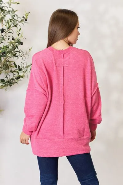 Full Size Center Seam Long Sleeve Sweatshirt