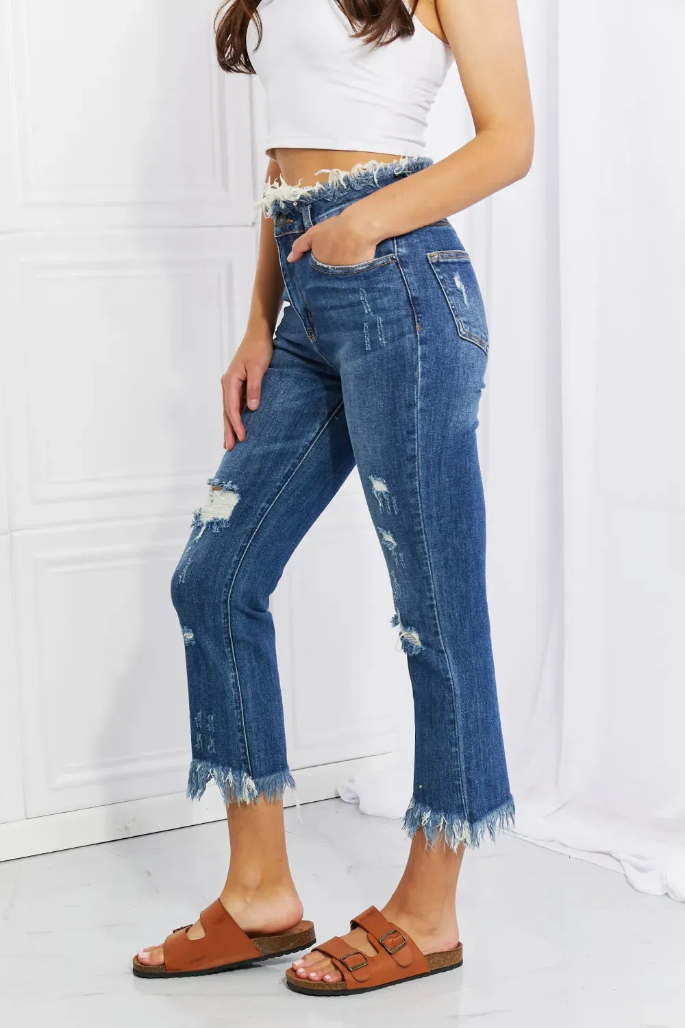 Full Size Undone Chic Straight Leg Jeans