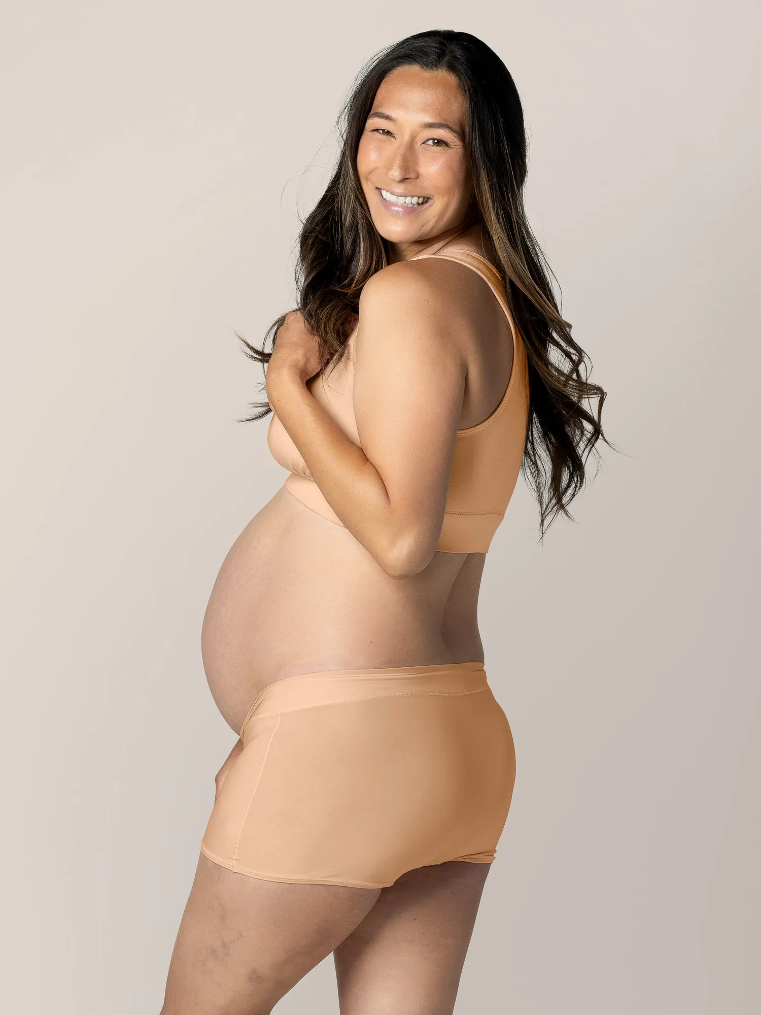 Grow with Me™ Maternity & Postpartum Boyshort | Beige