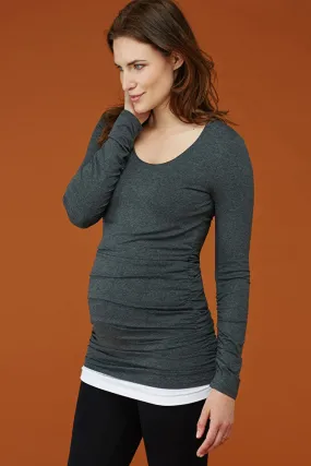 Isabella Oliver Scoop Top in Charcoal