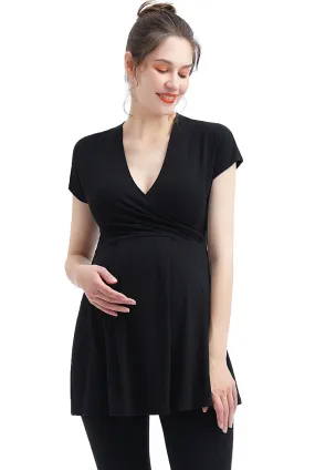 Kimi   Kai Maternity Essential V Neck Wrap A-Line Nursing Top