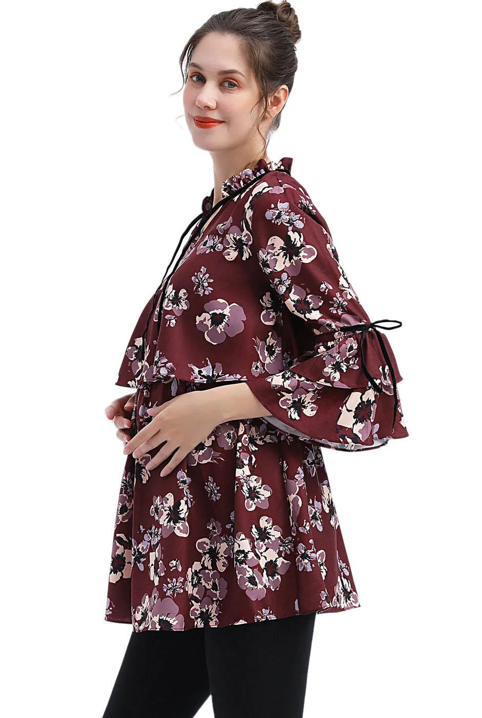 Kimi   Kai Maternity "Gracie" Nursing Floral Print Blouse