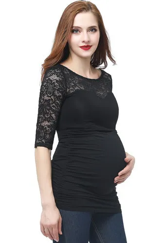 Kimi   Kai Maternity "Trudy" Lace Accent Top