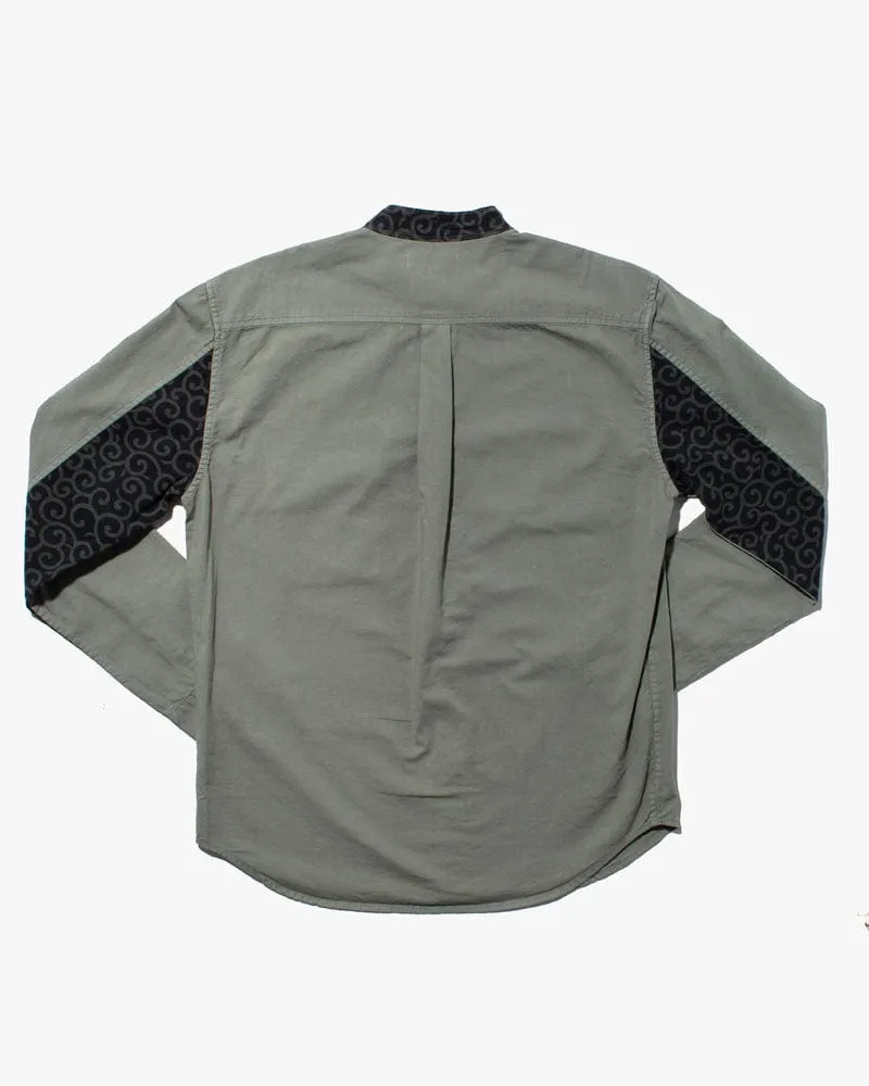 Kiriko Original Shirt, Long Sleeve Button-Up, Mandarin Collar, Tokusa Karakusa