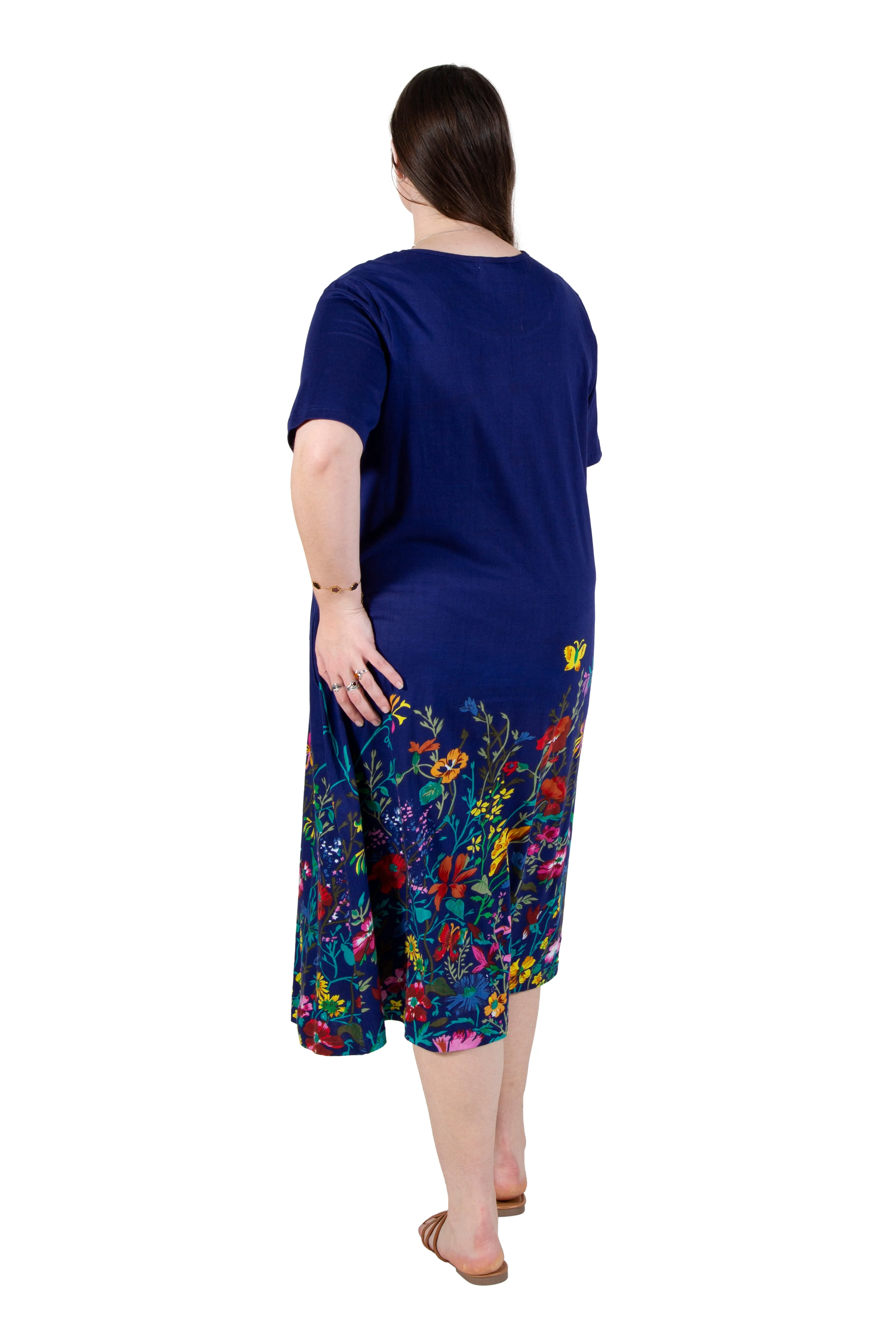 La Cera Floral Printed Short Sleeve Dress - Plus Size