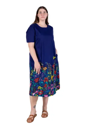 La Cera Floral Printed Short Sleeve Dress - Plus Size