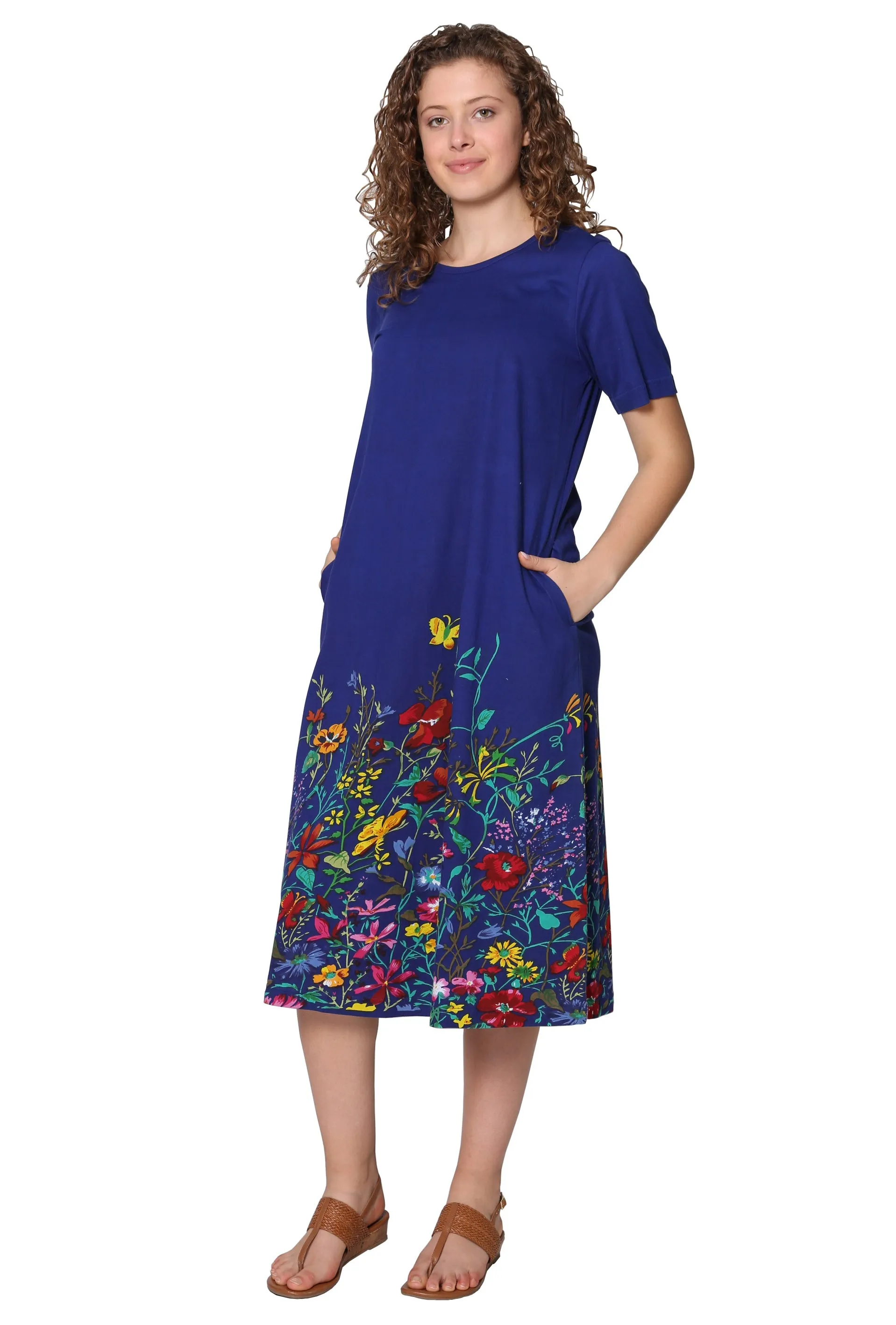 La Cera Floral Printed Short Sleeve Dress - Plus Size