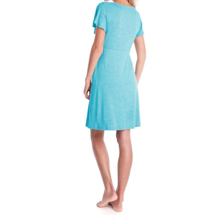 Lace Turquoise Maternity and Nursing Casual Dress