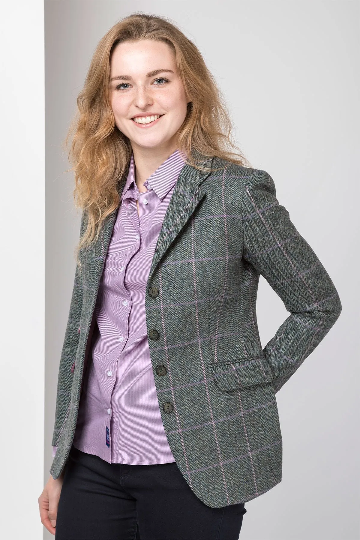 Ladies Long Tweed Blazer - Lucy