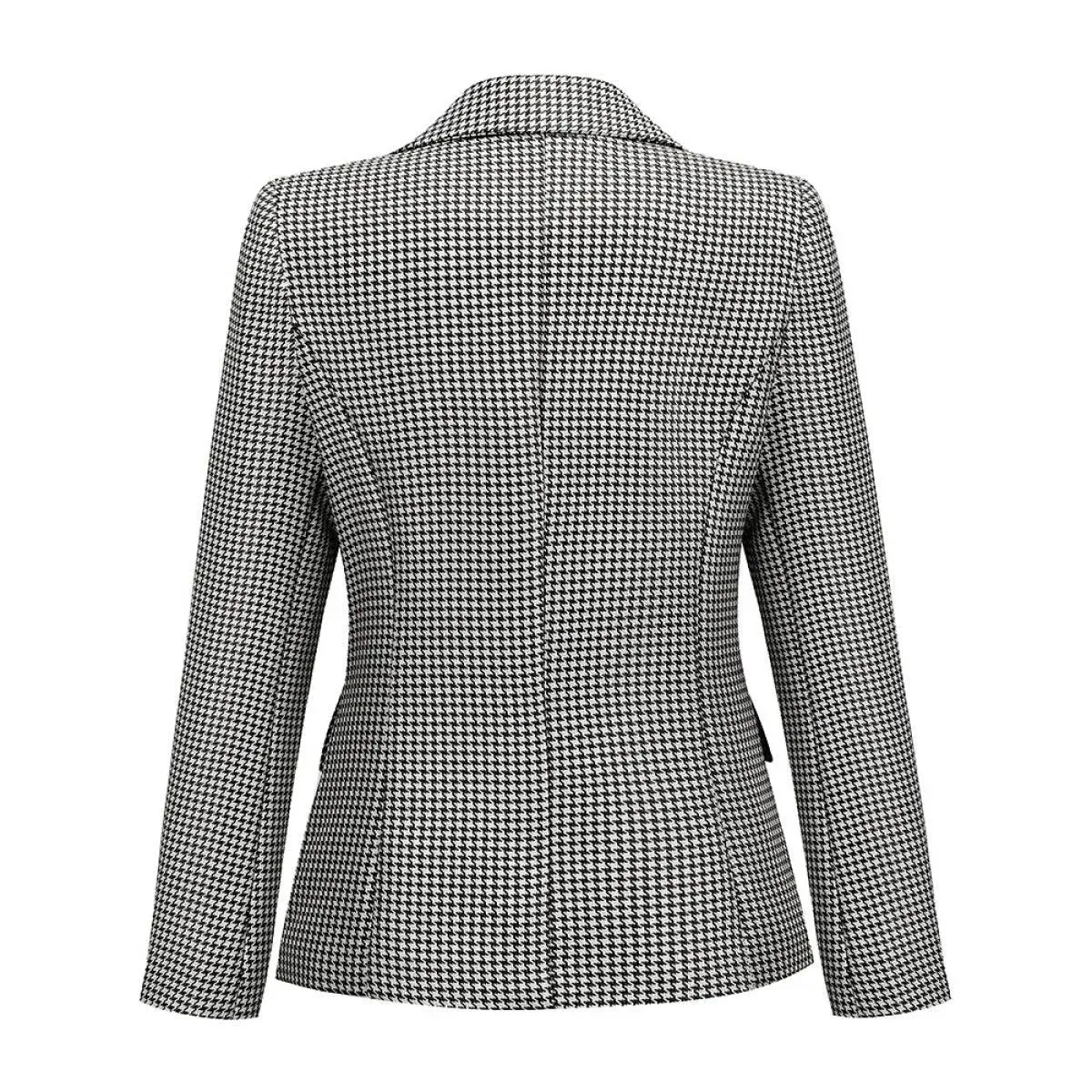 Lapel Houndstooth Blazer