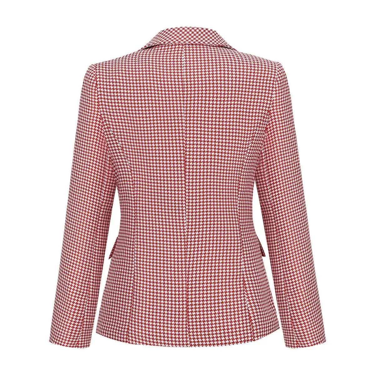 Lapel Houndstooth Blazer