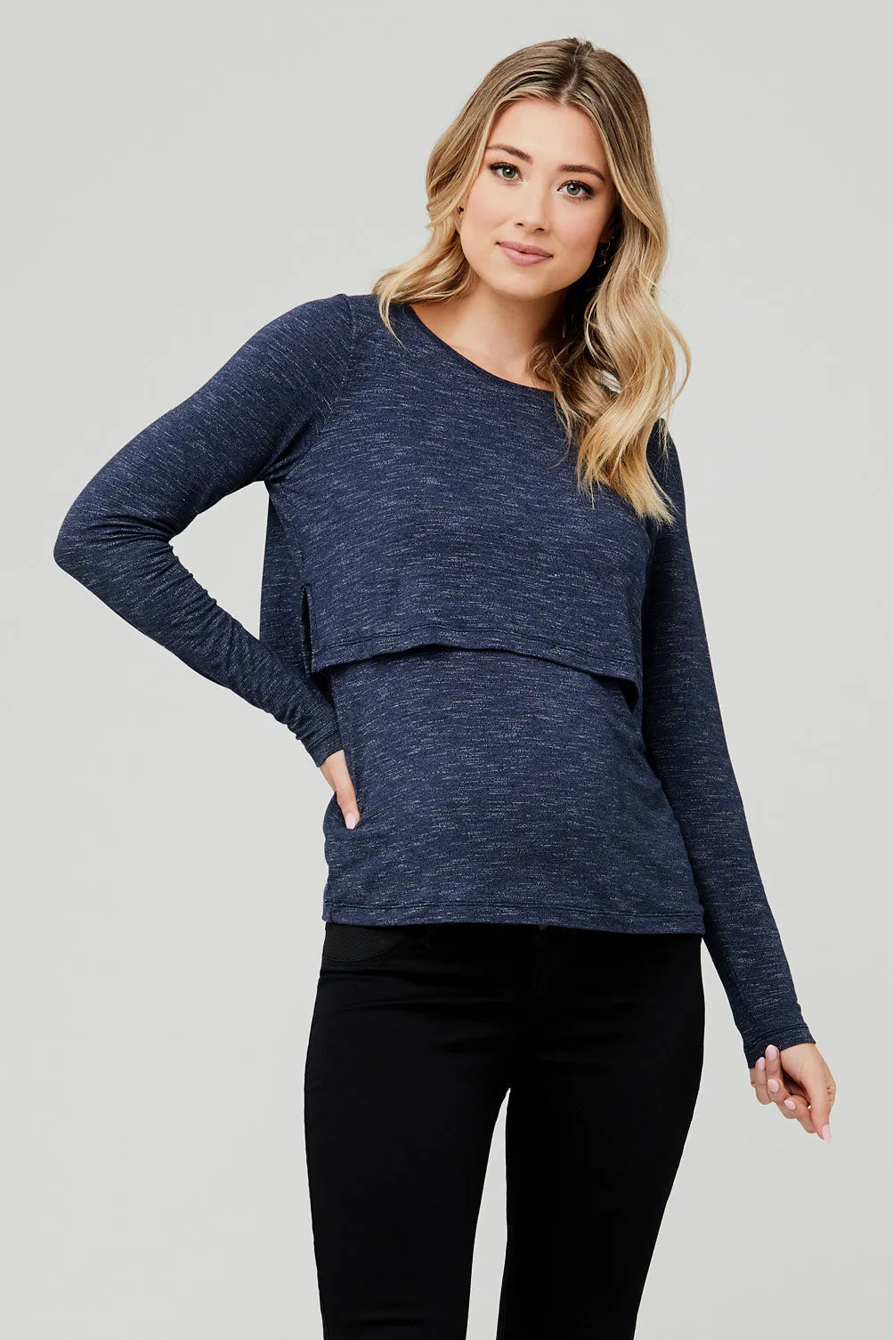 Leah Maternity Nursing Top Denim