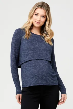 Leah Maternity Nursing Top Denim