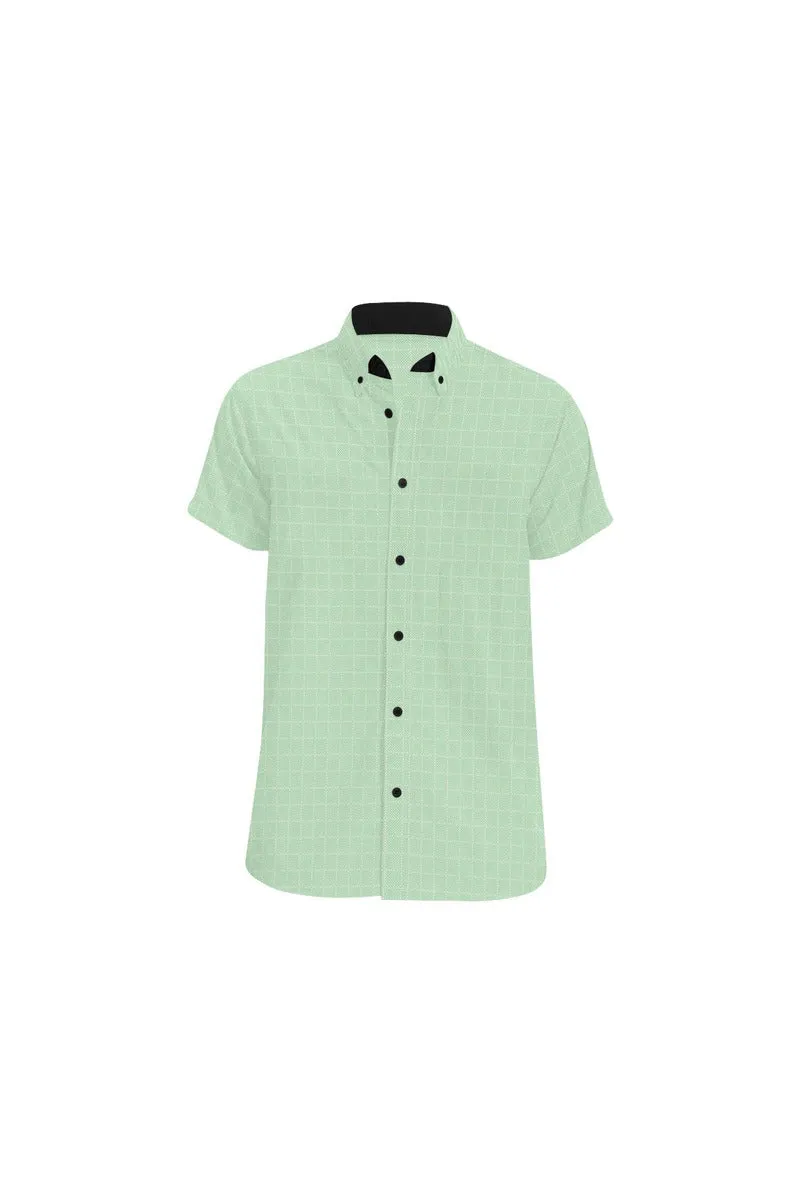 Lime Lattice Men's All Over Print Short Sleeve Shirt (Model T53)