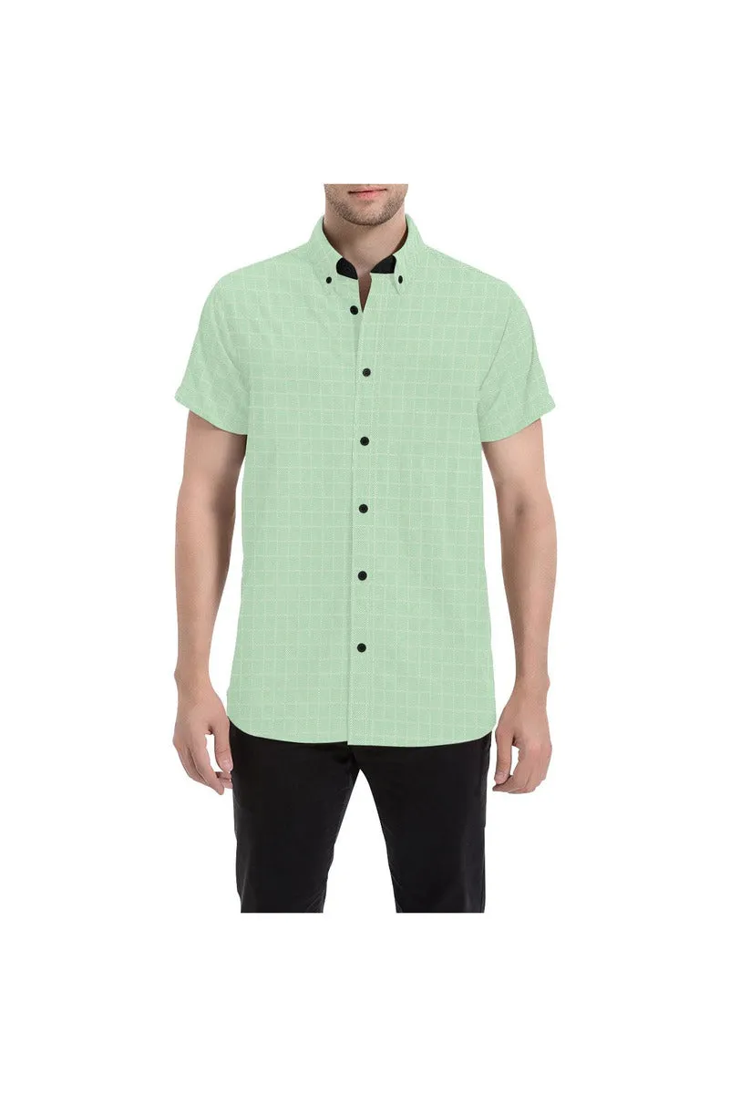 Lime Lattice Men's All Over Print Short Sleeve Shirt (Model T53)