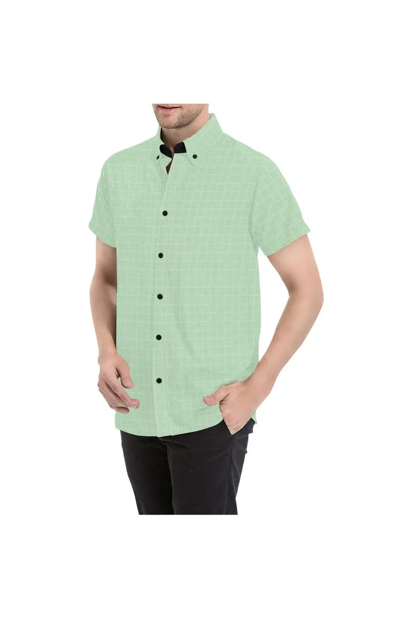 Lime Lattice Men's All Over Print Short Sleeve Shirt (Model T53)