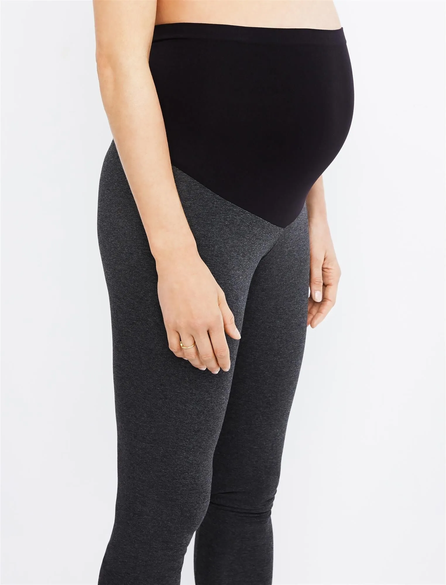 Luxe Essentials Secret Fit Belly Ultra Soft Maternity Leggings in Grey