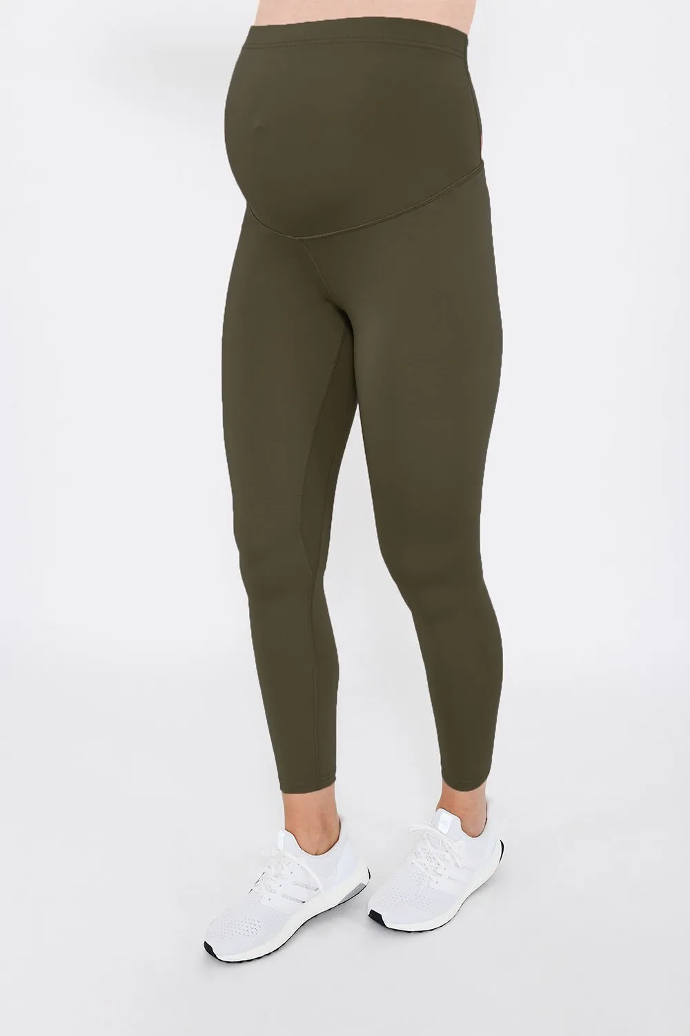 Maternity Focus 7/8 Sports Leggings - Olive Green