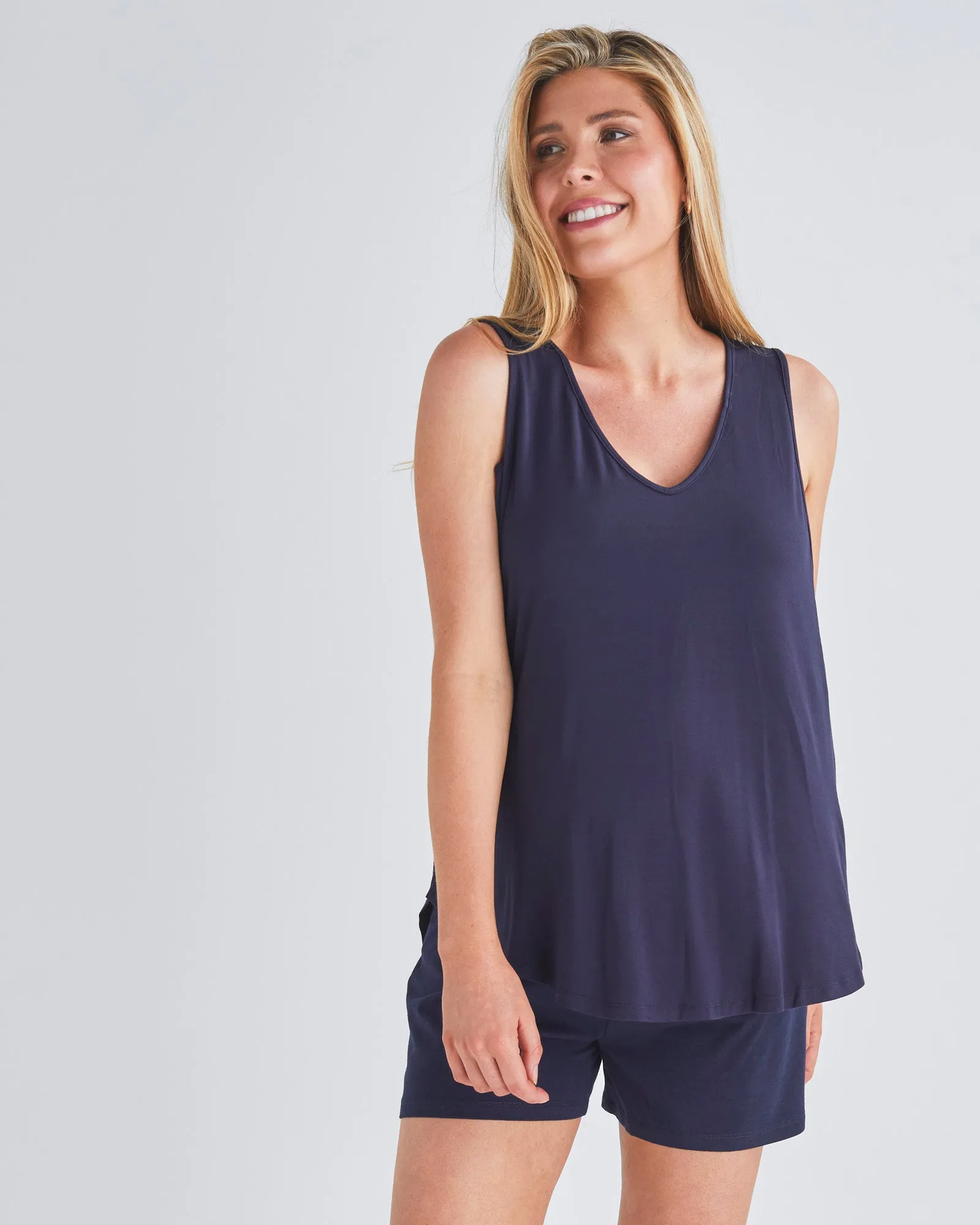 Maternity Swing Tank with Nursing Opening in Navy