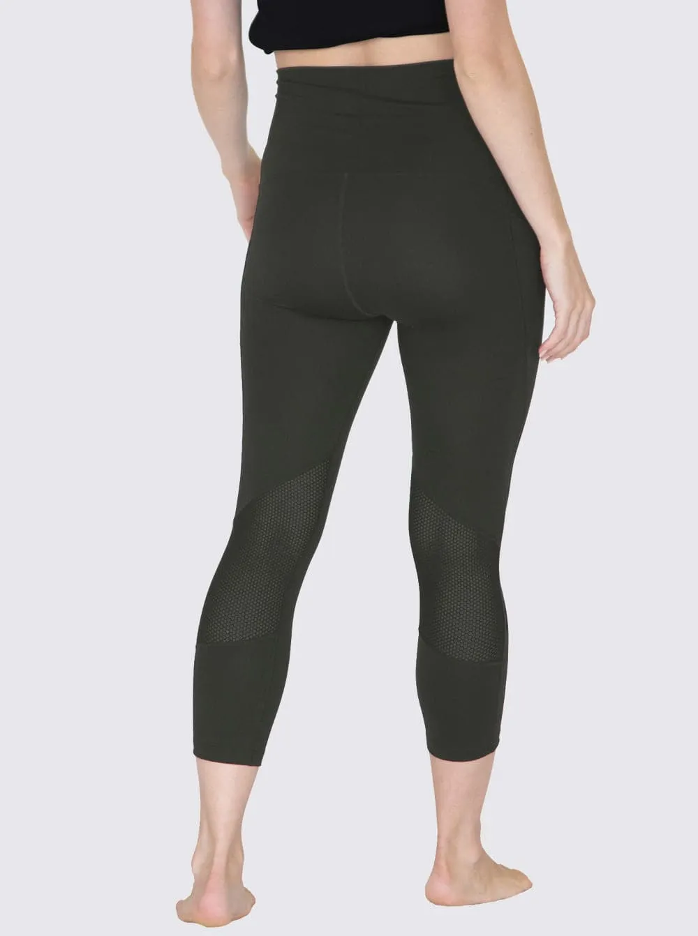 Maternity Workout 3/4 Length Legging - Khaki Green