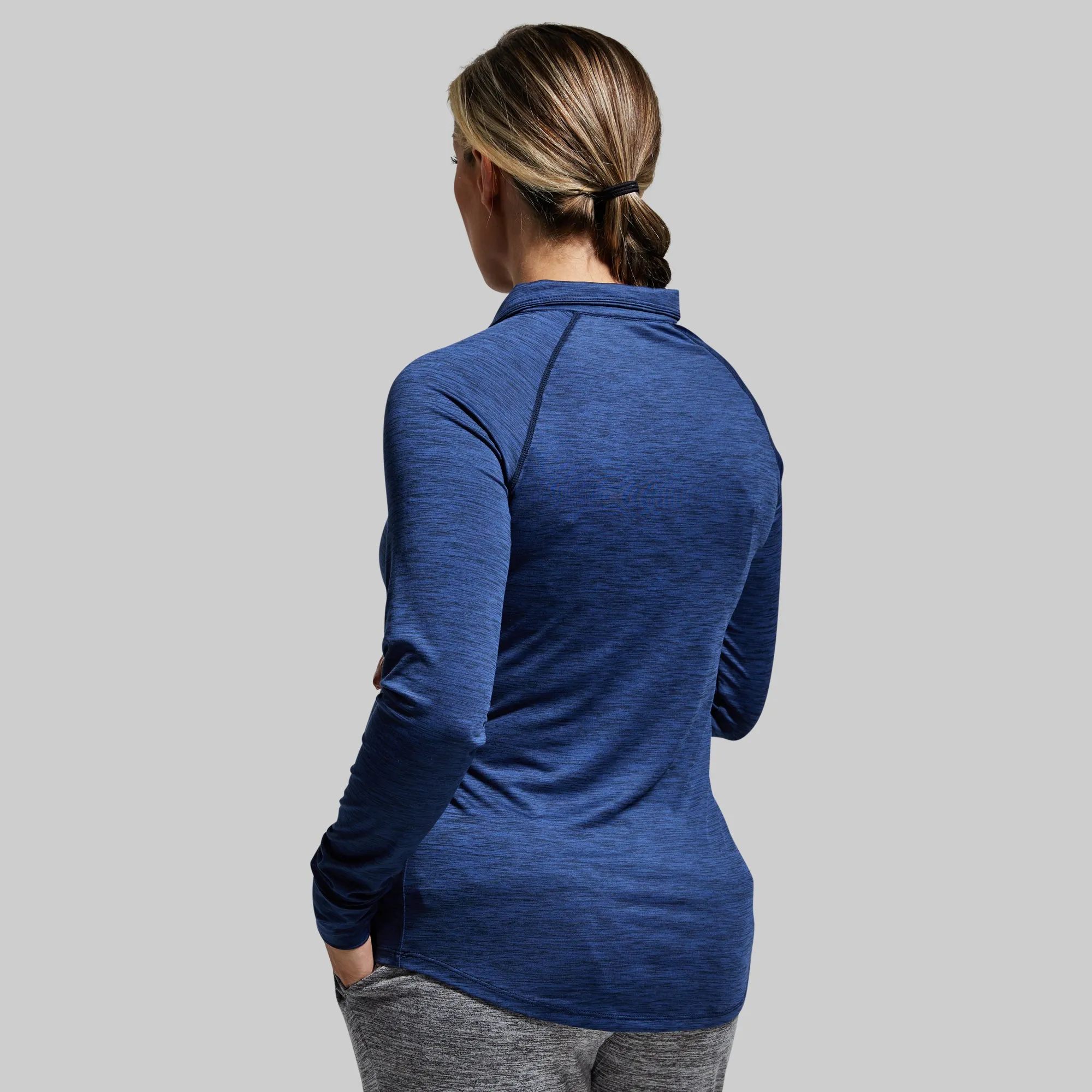 Maternity Zip Neck Athleisure Long Sleeve (Navy)