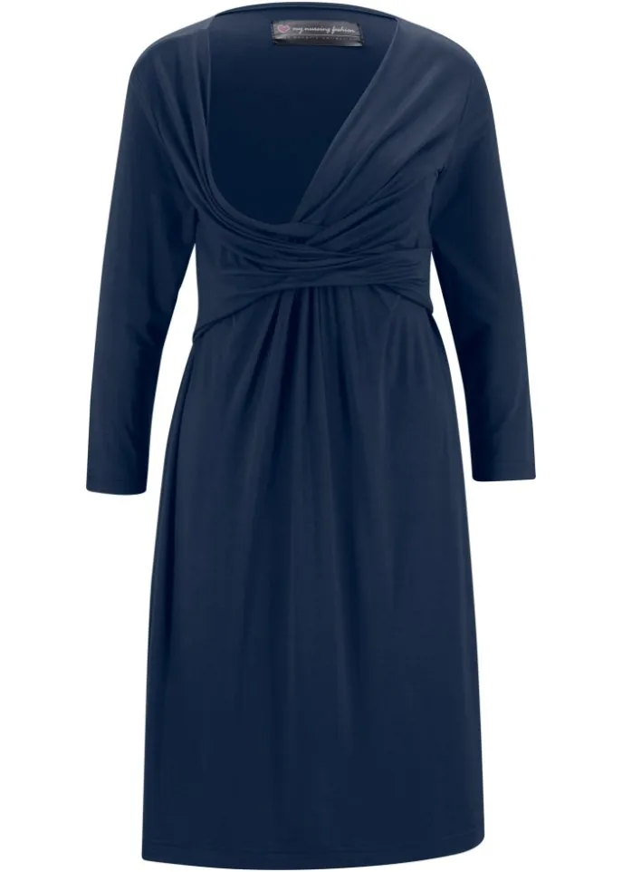 Maternity/nursing dress made of environmentally friendly viscose Bpc Bonprix Collection, blue