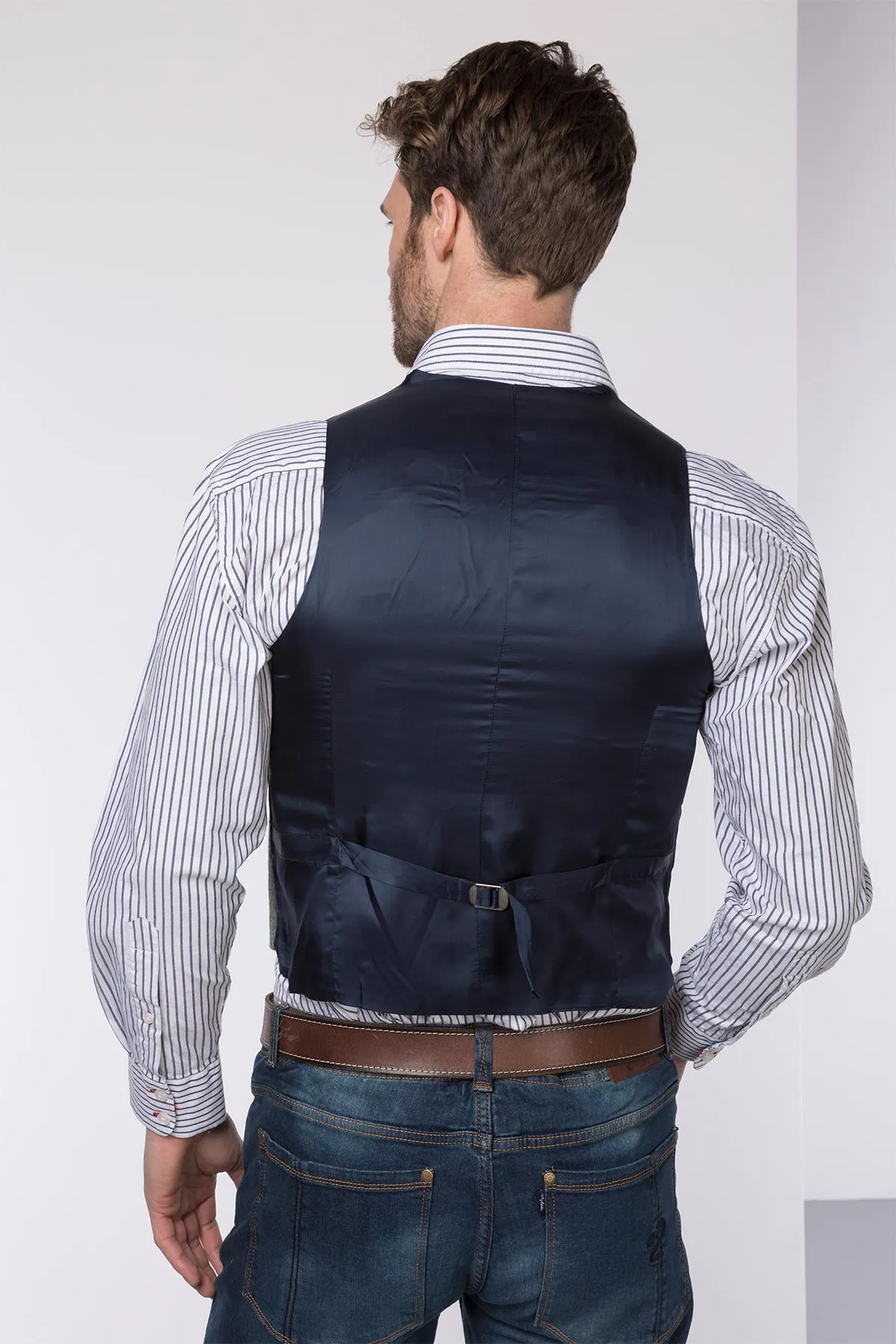 Men's Hawthorn Satin Back Tweed Waistcoat