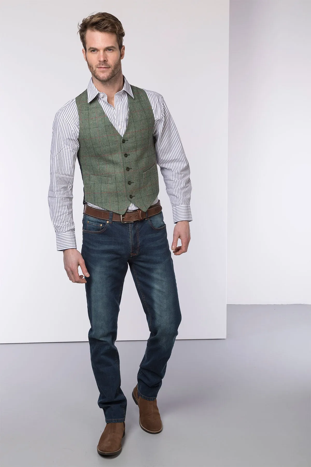 Men's Hawthorn Satin Back Tweed Waistcoat