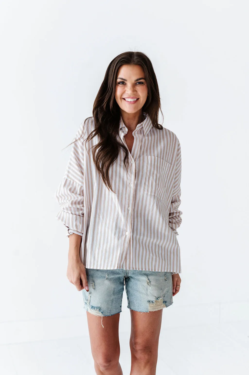 Merritt Striped Button Up