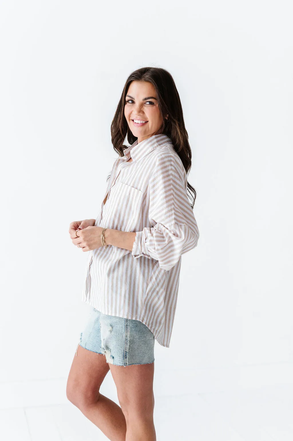 Merritt Striped Button Up